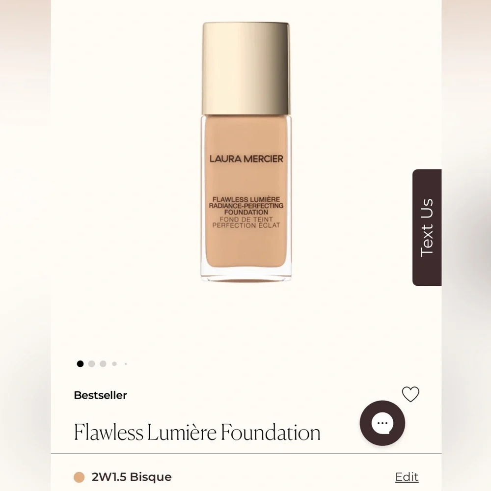 Laura Mercier Flawless Lumiere Radiance Perfecting Foundation Bisque 2W1.5
